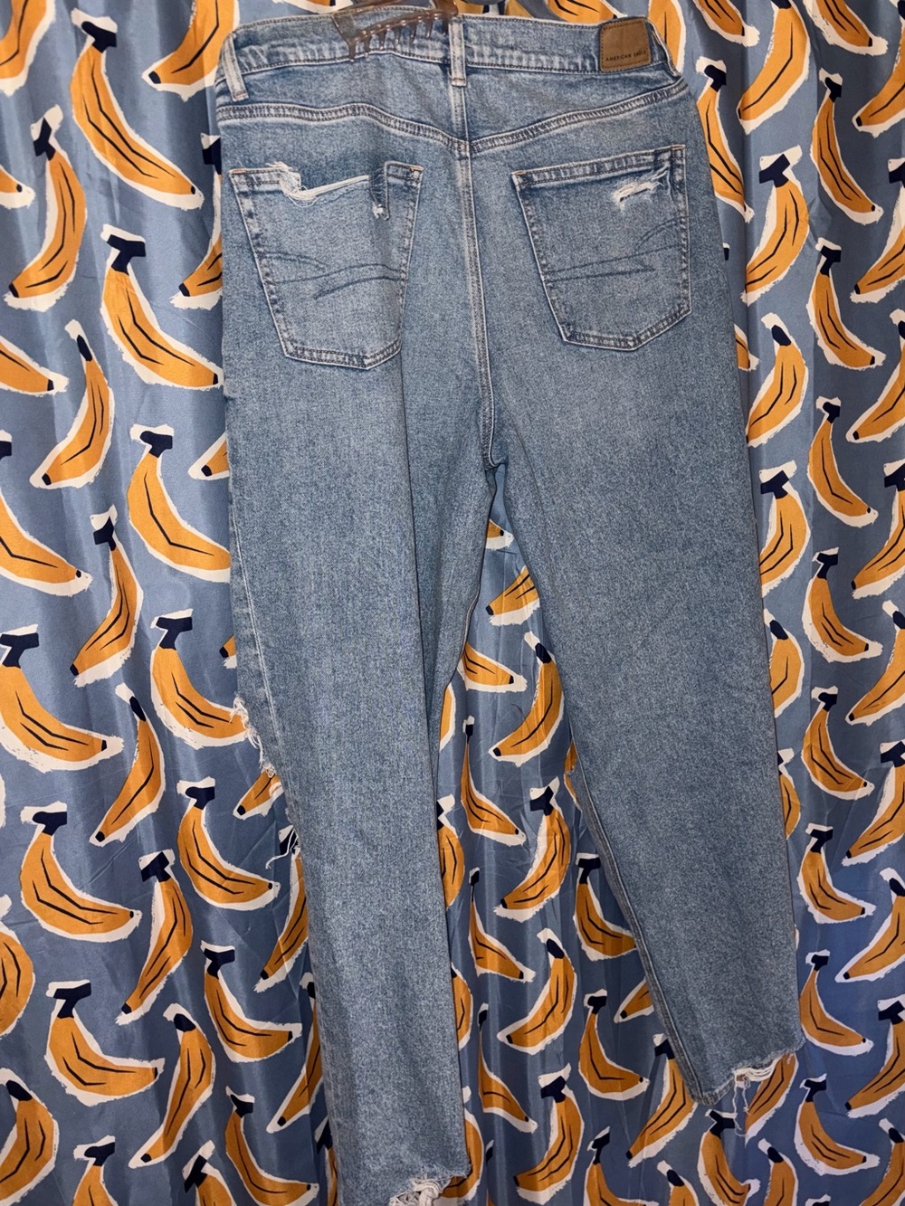 American Eagle Outfitters Light Blue Distressed Straight Leg Jeans - Picture 4 of 7
